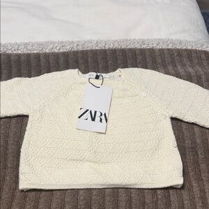 Zara Off-White Textured Women's Sweater